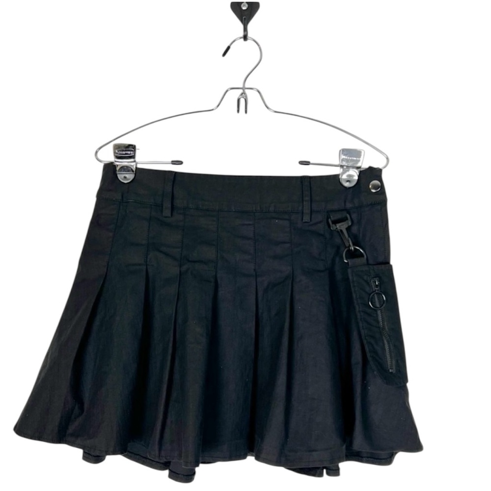 Current Mood skirt utility pouch Misfits mini pleated black sz M goth whimsigoth